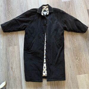Vintage Maggie Lawrence Sport Collection Black Corduroy Trench Coat - Size Med